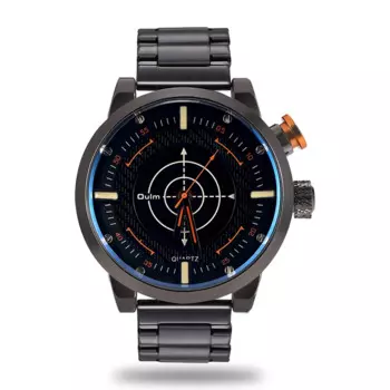 Мужские кварцевые часы SHIWEIBAO с большим циферблатом, военные спортивные часы из нержавеющей стали, водонепроницаемые черные роскошные мужские наручные часы