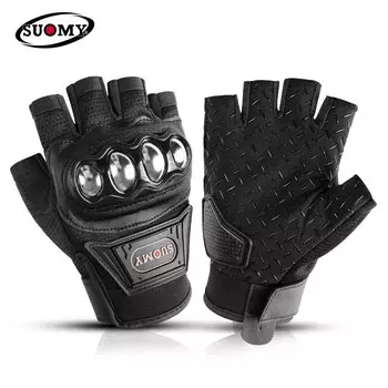 Мужские летние защитные мотоциклетные перчатки из нержавеющей стали с половиной пальца Guantes, байкерские перчатки без пальцев для мотоциклистов, мотокросса