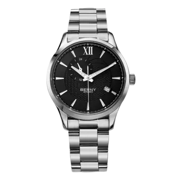 Мужские механические часы BERNY, автоматические, лучший механизм NH37, 24 часы с календарем, светящиеся руки, водонепроницаемые наручные часы для мужчин