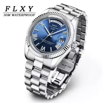 Мужские механические часы Роскошные автоматические часы с метеоритовым циферблатом для мужчин 30 м Водонепроницаемые деловые часы Mans