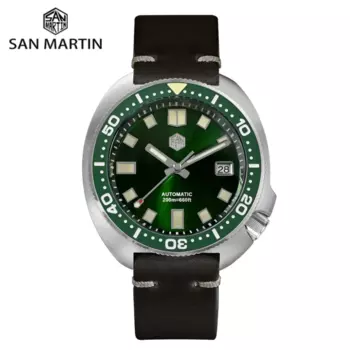 Мужские механические часы San Martin, новинка, 44 мм, черепаха, NH35, автоматические наручные часы с автоподзаводом, Сапфировая лума, Роскошные мужские часы 20 бар