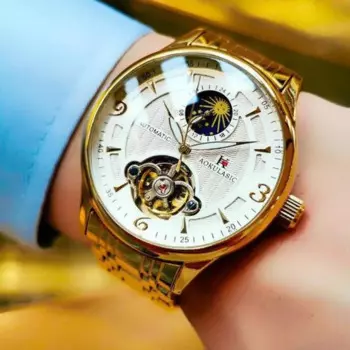 Мужские механические часы-скелетоны с турбийоном