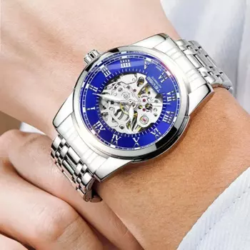 Мужские механические часы Tevise, деловые наручные часы, автоматические часы, синие роскошные часы, мужские часы ведущей марки