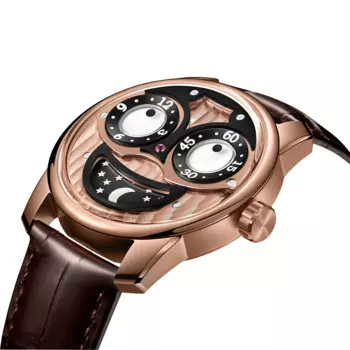 Мужские механические наручные часы с большим циферблатом и кожаным ремешком