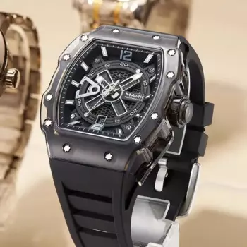 Мужские механические водонепроницаемые часы с прозрачным циферблатом, 6810