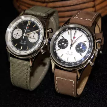 Мужские модные механические часы 40 мм, пилот, хронограф, панда, циферблат, Тяньцзинь ST1901, ручная обмотка, светящиеся мужские наручные часы с сапфировым стеклом