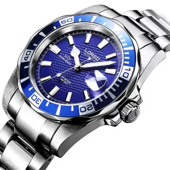 Мужские модные роскошные автоматические часы LOREO 20ATM, водонепроницаемые механические часы MIYOTA из нержавеющей стали, мужские спортивные часы
