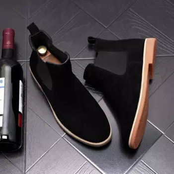Мужские модные теплые хлопковые зимние ботинки обувь из натуральной кожи уличные Зимние ботильоны мужские черные коричневые ботинки челси