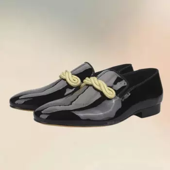 Мужские мокасины из лакированной кожи, модные удобные мужские туфли без шнуровки