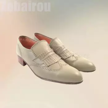 Мужские мокасины из матовой кожи, с резьбой по дереву