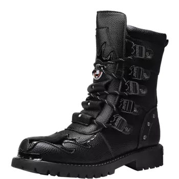 Мужские Мотоциклетные Ботинки, Всесезонные Кожаные Туфли С Высоким Вырезом