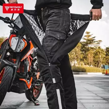 Мужские мотоциклетные брюки MOTOWOLF, зимние теплые водонепроницаемые ветрозащитные быстросъемные брюки для мотоциклистов