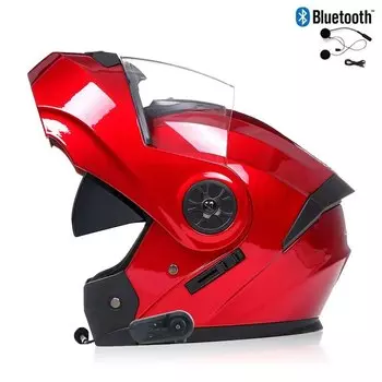 Мужские мотоциклетные шлемы с Bluetooth, анфас, Casco для мотоциклов, мужские шлемы для мотокросса, откидная шлем De Moto, сертифицированный DOT BLD