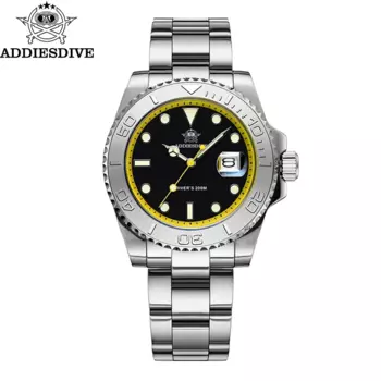 Мужские наручные часы ADDIESDIVE, классический циферблат из нержавеющей стали AD2040 BGW9, светящиеся 200 м водонепроницаемые кварцевые часы, мужские часы