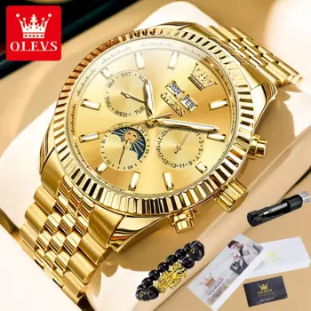 Мужские наручные часы OLEVS 6688, роскошные брендовые автоматические часы, модные деловые многофункциональные водонепроницаемые мужские часы с календарем недели