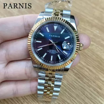 Мужские наручные часы с синим циферблатом, 39,5 мм