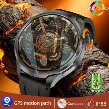 Мужские новые умные часы с GPS-треком, аккумулятором 410 мАч, экраном 1,85 дюйма, датчиком температуры, водонепроницаемые спортивные умные часы для женщин