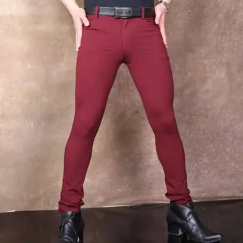 Мужские облегающие брюки-стрейч с заниженной талией