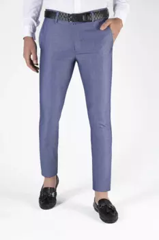 Мужские облегающие льняные брюки --- 6 синих