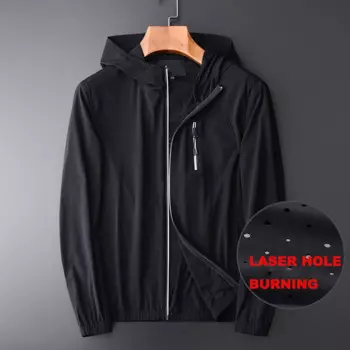 Мужские облегающие однотонные куртки с капюшоном, размеры до 4xl