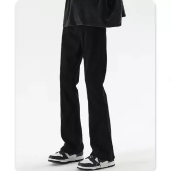 Мужские осенние модные брендовые уличные джинсы с микровырезами зауженные брюки-клеш