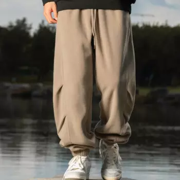 Мужские Плиссированные свободные брюки на завязках