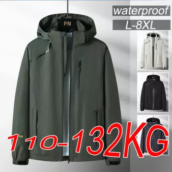 Мужские походные куртки 6XL 7XL размера плюс, уличная водонепроницаемая ветровка, износостойкие дышащие альпинистские куртки для мужчин