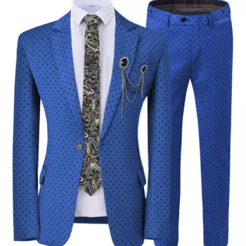 Мужские повседневные облегающие смокинги для выпускного вечера ярко-синие однотонные серые деловые костюмы из 2 предметов белого цвета (Блейзер + брюки)