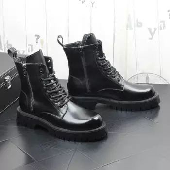 Мужские повседневные вечерние банкетные платья, ботинки из натуральной кожи, черные туфли на платформе, весенне-осенние ботильоны, ковбойские botas masculina