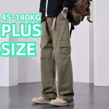 Мужские прямые брюки-карго с поясом на резинке