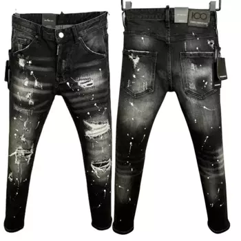 Мужские рваные джинсовые брюки, размеры D2