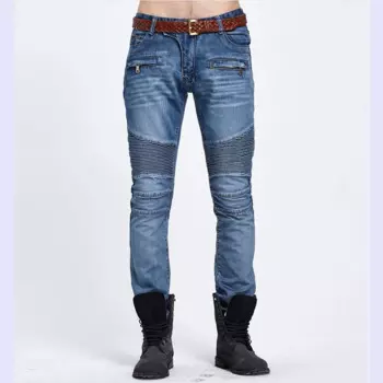 Мужские рваные джинсы скинни в стиле хип-хоп