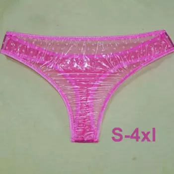 Мужские сексуальные прозрачные трусы в горошек из мягкого ПВХ пластика с низкой талией Стринги G-стринги трусы для геев эротические брифы