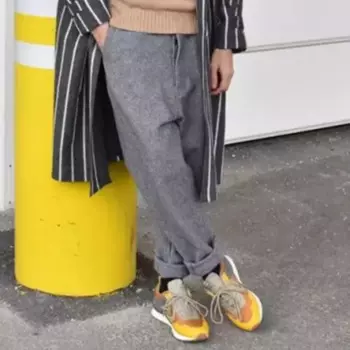 Мужские шерстяные прямые брюки, осень и зима