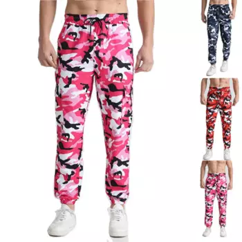Мужские штаны для бега свободные камуфляжные синие розовые леггинсы джоггеры уличная одежда повседневные спортивные брюки тренировочные спортивные штаны для фитнеса