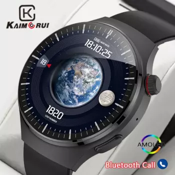 Мужские Смарт-часы KAIMORUI с Bluetooth вызовом, AMOLED экраном, для занятий спортом на открытом воздухе, фитнес-трекер, монитор здоровья, умные часы для Android IOS