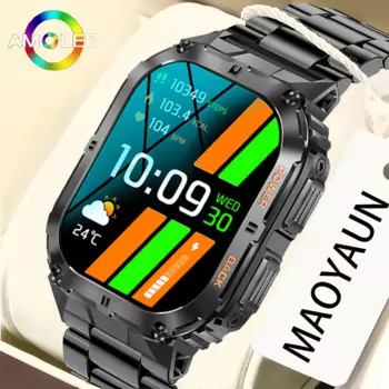 Мужские Смарт-часы MAOYUAN, 1,96 дюйма, AMOLED, HD, большой экран 5,0 дюйма, Bluetooth, звонки, мужской спортивный режим 2024, мужские Смарт-часы