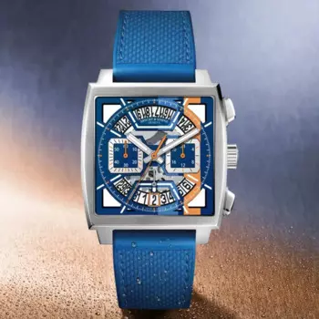 Мужские спортивные часы-скелетоны со стальным ремешком, 39 мм