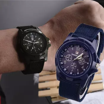 Мужские спортивные наручные кварцевые часы с нейлоновым ремешком