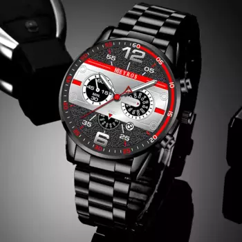 Мужские спортивные роскошные часы 2022, мужские деловые кварцевые наручные часы из нержавеющей стали, светящиеся часы, модные мужские повседневные часы с кожаным ремешком