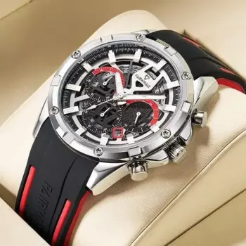 Мужские спортивные водонепроницаемые кварцевые часы с силиконовым ремешком