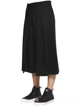 Мужские супер свободные, однотонные, прямые штаны для весны, молодежные модные драпированные плиссированные повседневные брюки с девятью %