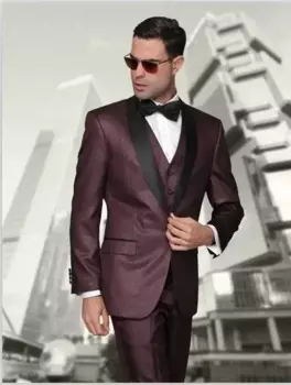 Мужские свадебные костюмы бордового цвета, облегающие строгие костюмы для жениха на выпускной, Женский смокинг, мужской костюм, мужской костюм