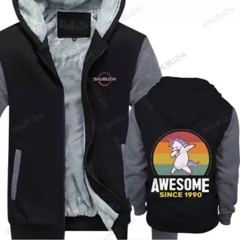 Мужские толстовки Awesome с 1990 года, мягкие хлопковые толстые толстовки, зимние толстовки с капюшоном на день рождения, флисовые топы 1990 года, одежда в подарок