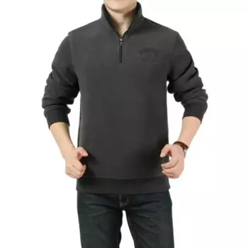 Мужские толстовки с флисовой подкладкой, осенне-зимний свитшот с молнией на воротнике, повседневный пуловер, куртка, Мужская одежда в стиле хип-хоп