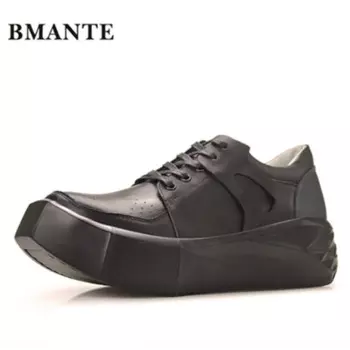 Мужские туфли из натуральной кожи, на платформе