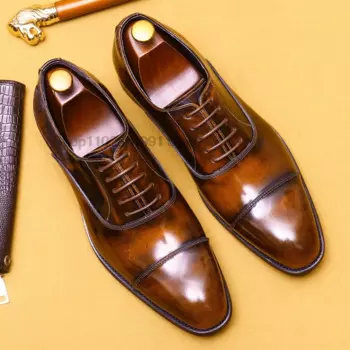 Мужские туфли-оксфорды HNXC на шнуровке, классические туфли ручной работы из натуральной кожи, деловая женская обувь, размеры от 6 до 12