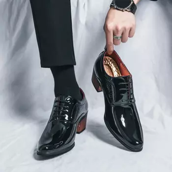 Мужские туфли-оксфорды из натуральной кожи, на шнуровке