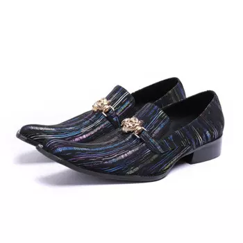 Мужские туфли-оксфорды из натуральной кожи, в полоску