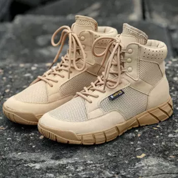 Мужские уличные походные ботинки для скалолазания, тактические ботинки, сверхлегкие тренировочные ботинки для пустыни, мужские сетчатые кроссовки с однотонной подошвой, 37-46